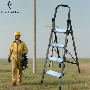 <span class=keywords><strong>Escalera</strong></span> de aluminio y acero de hierro de 6 escalones para trabajo pesado de fábrica de China, plegable Industrial moderna para uso doméstico para escaleras exteriores - Product Image 1