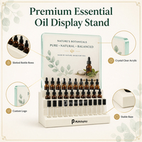 Support de présentation d'huiles essentielles en acrylique personnalisé, organisateur d'huiles d'aromathérapie, présentoir de parfums, cosmétiques et soins de la peau pour comptoir de vente au détail et vente en gros