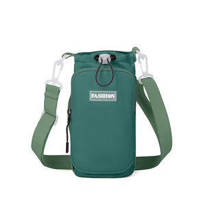 Crossbody Water Bottle Bag Vertical Square Zipper Pocket Portable Lightweight For Everyday Outfits - Product Image 5