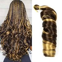 Extensions de cheveux bouclés à la française pré-étirées pour tresses, spirales françaises, pour femmes – Vente chaude