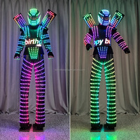 Mode unisexe portable LED Robot Costume veste lumineuse adulte lumineux échasse Cosplay Costume pour scène danse Performance