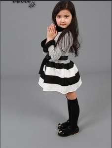 Venta al por Mayor en Línea, Ropa de Verano para Niños, Vestido Informal de Manga Larga con Rayas para Niñas, de Proveedor Chino - Product Image 4