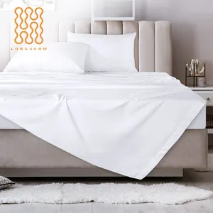 Wholesale multiple use flat sheet cheap King size white bed linen bed sheet microfiber