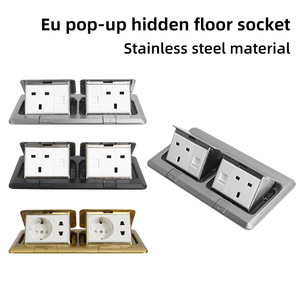 ปลั๊กตั้งพื้นสไตล์เยอรมัน10-15A <span class=keywords><strong>4</strong></span>เต้ารับเงินแบบป๊อปอัพทำจากสเตนเลสสตีล120 - Product Image 4