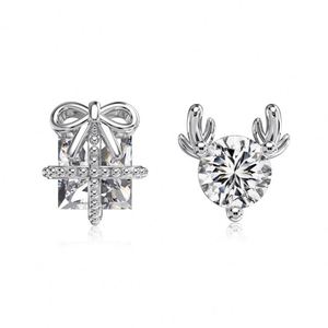 Dylam Sustainable Jewelry Factory 2024 Christmas Festival Xmas Gifts Elk 5A Cubic Zirconia S925 <b>Silver</b> <b>Stud</b> Earrings for Women - Product Image 1