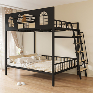 2025 High-<strong>End</strong> King/Single Loft <strong>Bed</strong> Modern Simple Iron Design Space-Saving Lower Table for Small Apartments Internet Metal - Product Image 2