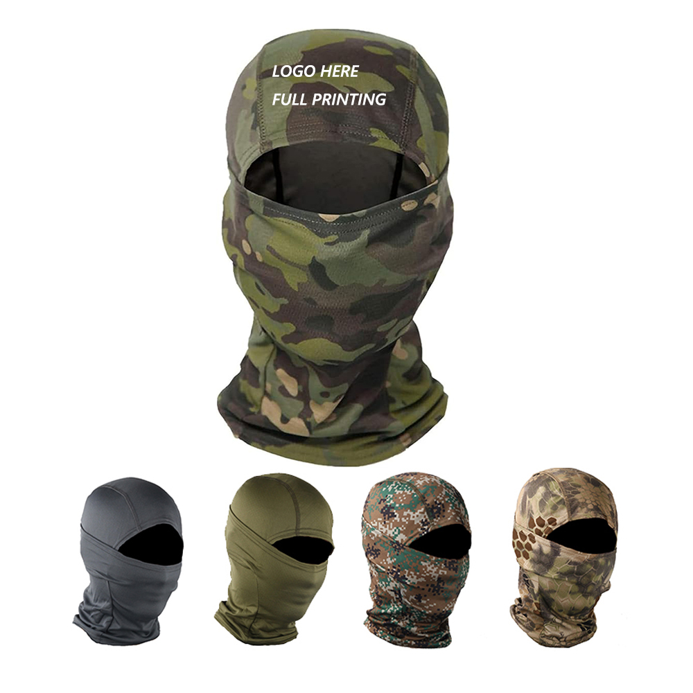 Máscara de camuflagem personalizada para motocicletas, máscara de transferência de calor com logotipo, máscara de esqui para motocicletas, balaclava de motocicletas