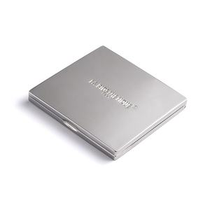 Miroir de poche personnalisé avec logo, miroir compact de luxe gris mat, double face - Product Image 1