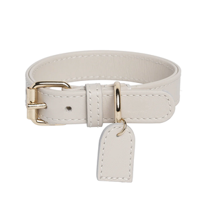 Collar de perro de cuero genuino de diseño personalizado Collar de perro de cuero ajustable de lujo con etiquetas de cuero - Product Image 5