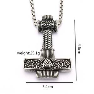 Viking Thor's Hammer Pendant Stainless Steel Double Sided Charm For Necklace Gift - Product Image 5