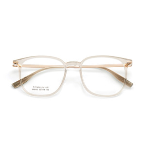 Lunettes de vue rectangulaires M8160 en titane couleur miel clair, monture complète légère unisexe, verres en résine, origine Danyang - Product Image 5
