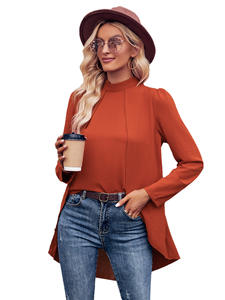 Femmes élégantes à manches longues Blouses 2023 automne printemps Blouses dames urbain dame ample décontracté irrégulière chemise hauts Blouse - Product Image 2