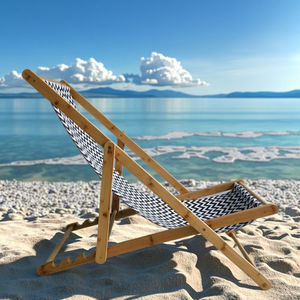 كرسي شاطئ قابل للطي مع قماش قابل للتعديل، مصنوع من الخيزران، مناسب للاستخدام الداخلي والخارجي، كرسي استرخاء مريح للشاطئ - Product Image 4