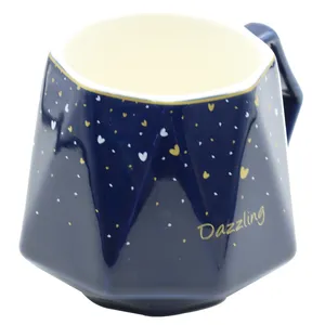 Cốc Gốm Bắc Âu Ánh Sáng Kim Cương Sang Trọng Sky Mug Cốc Cà Phê Sáng Tạo Hộp Quà Tặng Bộ Quà Tặng