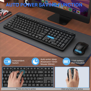 Combo <span class=keywords><strong>clavier</strong></span> et <span class=keywords><strong>souris</strong></span> ergonomiques étanches rétroéclairés par LED <span class=keywords><strong>sans</strong></span> <span class=keywords><strong>fil</strong></span> OEM ODM 2.4G pour une utilisation au bureau-Stock disponible - Product Image 6