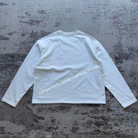 MT1345 Maßgeschneidertes 100% Baumwoll-Langarm-T-Shirt mit Überschnittener Schulter O-Ausschnitt Siebdruck T-Shirt Herren Übergroße T-Shirts