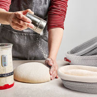 Ensemble de paniers de levage pour pain, ovales et ronds, en corde de coton, avec housses de protection, design personnalisé, pour la pâtisserie artisanale à la levure naturelle à domicile