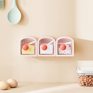 Pot à épices mural <span class=keywords><strong>sans</strong></span> perçage, adhésif, résistant à l'humidité, avec cuillère, <span class=keywords><strong>sans</strong></span> BPA, écologique, grande capacité pour les épices - Product Image 1