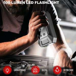 12000mAh màn hình lớn pin xe nhảy khởi động ngân hàng điện khẩn cấp SOS ánh sáng máy nén khí xe nhảy khởi động - Product Image 6