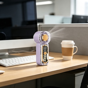 Pocket Size Handheld Led Digital Display <b>Usb</b>-C Rechargeable Strong Wind Personal <b>Mini</b> <b>Fan</b> for Summer - Product Image 4