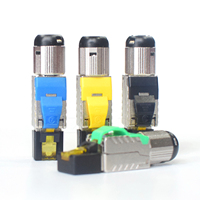 Conector RJ45 CAT6 CAT6A CAT7 CAT8 8P8C, sin herramientas, aleación de Zinc, terminación Ethernet blindada, enchufes modulares/cabeza de cristal sin perforación