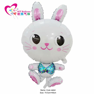 Ingrosso cartone animato stampato in alluminio di pasqua palloncino felice pasqua carino forma di coniglio palloncini per la decorazione del partito - Product Image 6