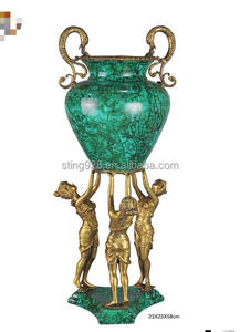 <span class=keywords><strong>Vase</strong></span> <span class=keywords><strong>de</strong></span> sol vert en porcelaine 100% artisanale <span class=keywords><strong>de</strong></span> style traditionnel chinois pour le hall d'hôtel, avec paysage peint à la main pour la décoration du salon - Product Image 3