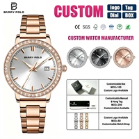 Montre à quartz Ronda pour femme, cadran en verre, aiguilles, bracelet en acier inoxydable, boîtier en alliage, style simple, luxe, mode, usage quotidien, best-seller