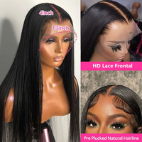 Perruque Lace Frontale Suisse 13x4 à Densité 180% en Cheveux Humains 100% Naturels Vierges Lisses Soyeux pour Femmes Noires – Prix Abordable