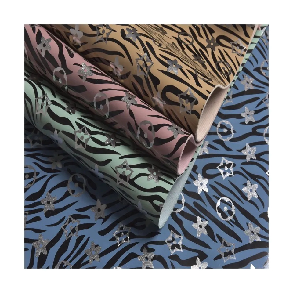 China manufacture Printing synthetic PVC leather for bags Upholstery furniture decorate outdoor print zebra stripe V759