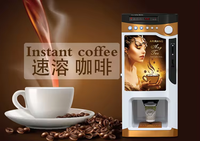 Distributeur automatique de café, distributeur de boissons prémélangées en acier instantané avec paiement par carte de crédit et pièces de monnaie, facile à utiliser