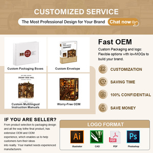 Casse-tête en MDF écologique en bois <span class=keywords><strong>3d</strong></span> Nook Book UV Printing Dollhouse Miniature Diy Model Kit Blocks Model Building Diy Book Nook - Product Image 4