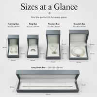 Boîte à bijoux en cuir gris à succès, doublure en velours doux, personnalisable avec logo, pour collier, bracelet, boucles d'oreilles et pendentif