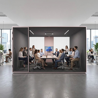 Cabine de bureau insonorisée acoustique préfabriquée en verre, cabine de confidentialité modulaire, salle de conférence