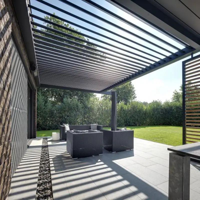 Motorisierte Terrassen abdeckung Pergola-Abdeckungen Bioclimatique-Pavillon mit Reiß verschluss