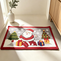Maßgefertigte Weihnachtsmann-Bedruckte Fußmatte Rutschfest Absorbierend Dekorativer Feiertagsteppich für Eingang Weihnachtsgeschenk Bodenteppich