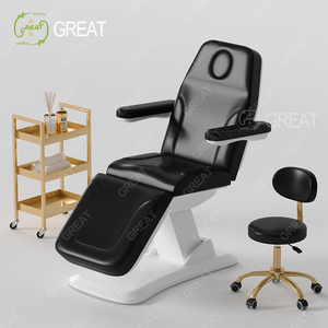 Salon de beauté de haute qualité en cuir noir Base blanche Table de Massage Spa 3/4 moteurs thérapie électrique lit cosmétique à vendre - Product Image 2