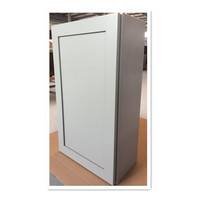 Meuble de cuisine mural moderne personnalisé en bois massif blanc et gris style Shaker avec charnières, évier et robinet pour appartement (RTA)