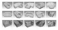 Serres d'hiver extérieures préfabriquées modernes sur mesure, véranda de balcon, jardin d'hiver en aluminium, maisons en verre