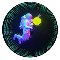 Enseigne lumineuse LED néon personnalisable effet miroir infini à double tunnel mural, pour décoration de magasins et bâtiments, avec prise transformateur