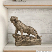 Récompenses de trophée de style d'art populaire de figure de résine de tigre d'or antique