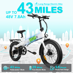 ซัพพลายเออร์จีน จักรยานไฟฟ้า 500w สำหรับเดินทาง โครงอะลูมิเนียมพับได้ ยางอ้วน 20 นิ้ว 48v รุ่น 2006 มอเตอร์ทรงพลัง 500w - Product Image 2