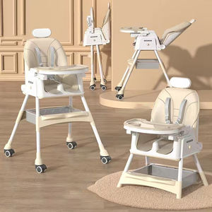 HC3 nuova sedia per l'alimentazione del bambino con le gambe alte e basse con le ruote, sedia da pranzo regolabile tre in una cucina seggiolone per bambini - Product Image 5