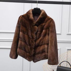 Cappotto Corto in Pelliccia di <span class=keywords><strong>Visone</strong></span> Naturale Collezione 2025 di Qualità Superiore, Classico Invernale da Donna - Product Image 2