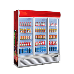 Réfrigérateur de présentation à double température à refroidissement direct à 3 portes avec portes en verre et 12 étagères / Réfrigérateur à boissons - Product Image 5