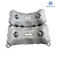 Dock flottant en forme de U en HDPE recyclable et respectueux de l'environnement, 500x500x400mm, 7kg, certifié CE ISO, 3 ans de garantie, gris, Hisea Dock Marina