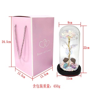 Hot Selling LED <b>Light</b> <b>Rose</b> Flower Gifts Artificial <b>Rose</b> in Glass Dome Perfect Gift for Mother's Day Weddings - Product Image 3