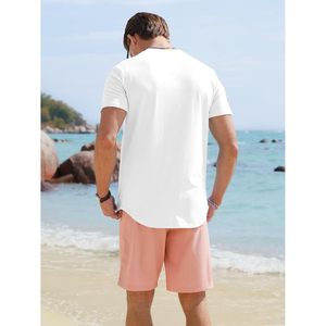 2025 Lot de 2 t-shirts à col rond en coton pour hommes Hipster Hip Hop Longline Tees avec poids de 240 et 280 grammes Méthodes d'impression d'écran - Product Image 1