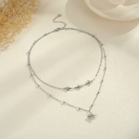 Collier pendentif double couche plaqué or 18 carats MW, motif soleil, tendance été, en acier inoxydable doré et argenté, éclat étoilé, pour femme, idéal cadeau