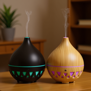 Aromatherapy <b>Diffuser</b> Wood Grain Design <b>Ultrasonic</b> Mist Maker Essential Oil Humidifier For Home Office Relaxation - Product Image 3
